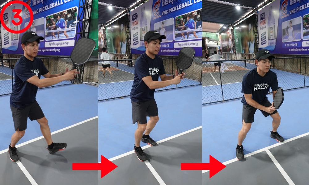 振り終わり、構えに戻る